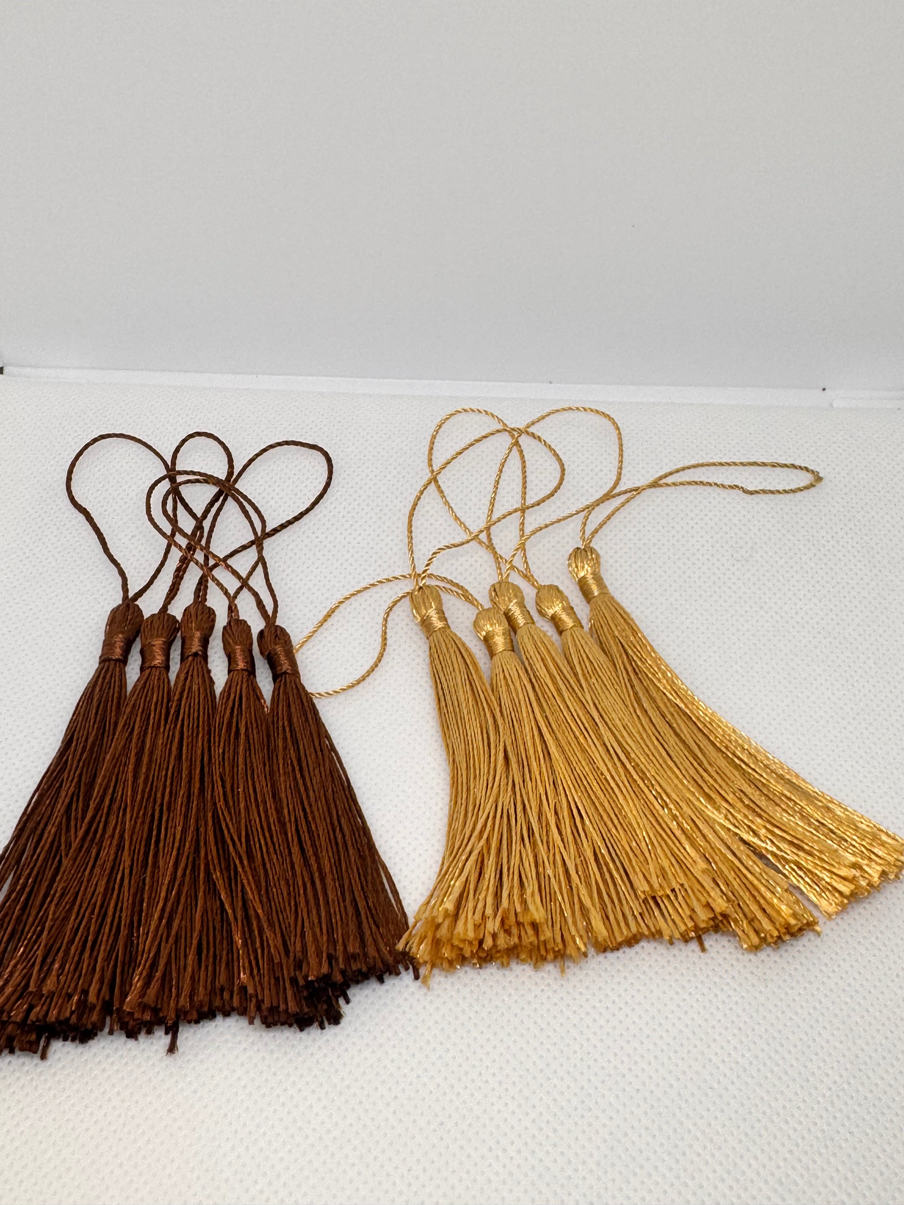 Tassels 8pcs, 5 Inch Silky Handmade Soft Craft Mini Tassels with Loops for Jewelry Making, DIY Projects, Bookmarks.