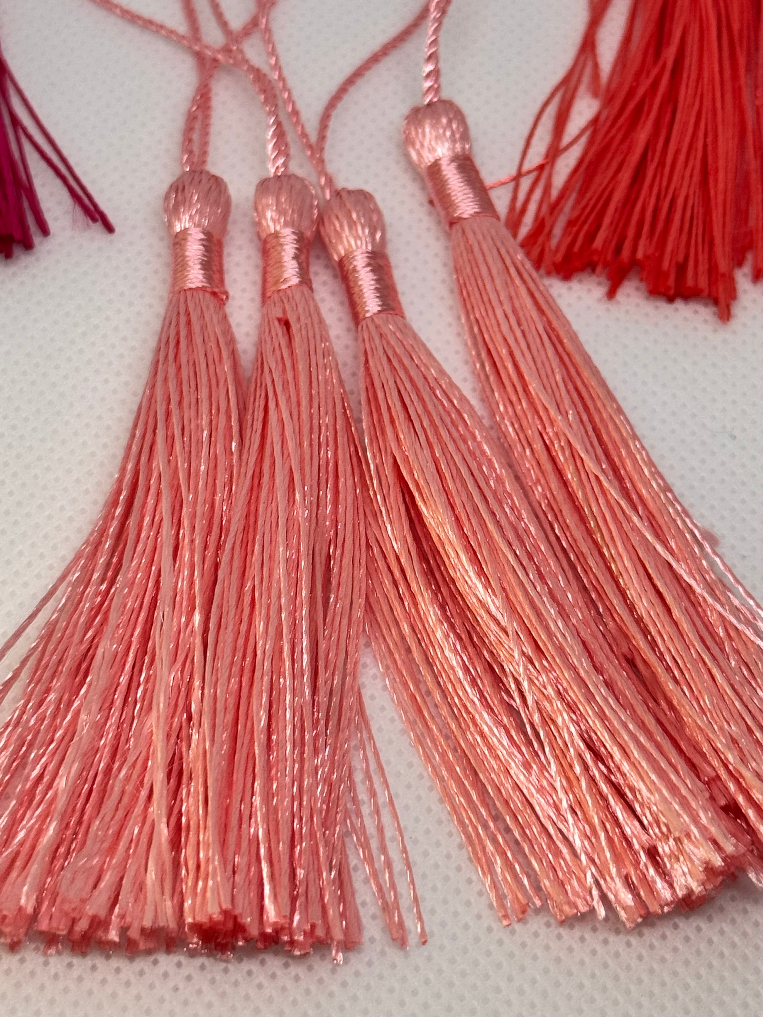 Tassels 12Pcs 5 Inch Silky Handmade Soft Craft Mini Tassels with Loops for Jewelry Making, DIY Projects, Bookmarks and other uses