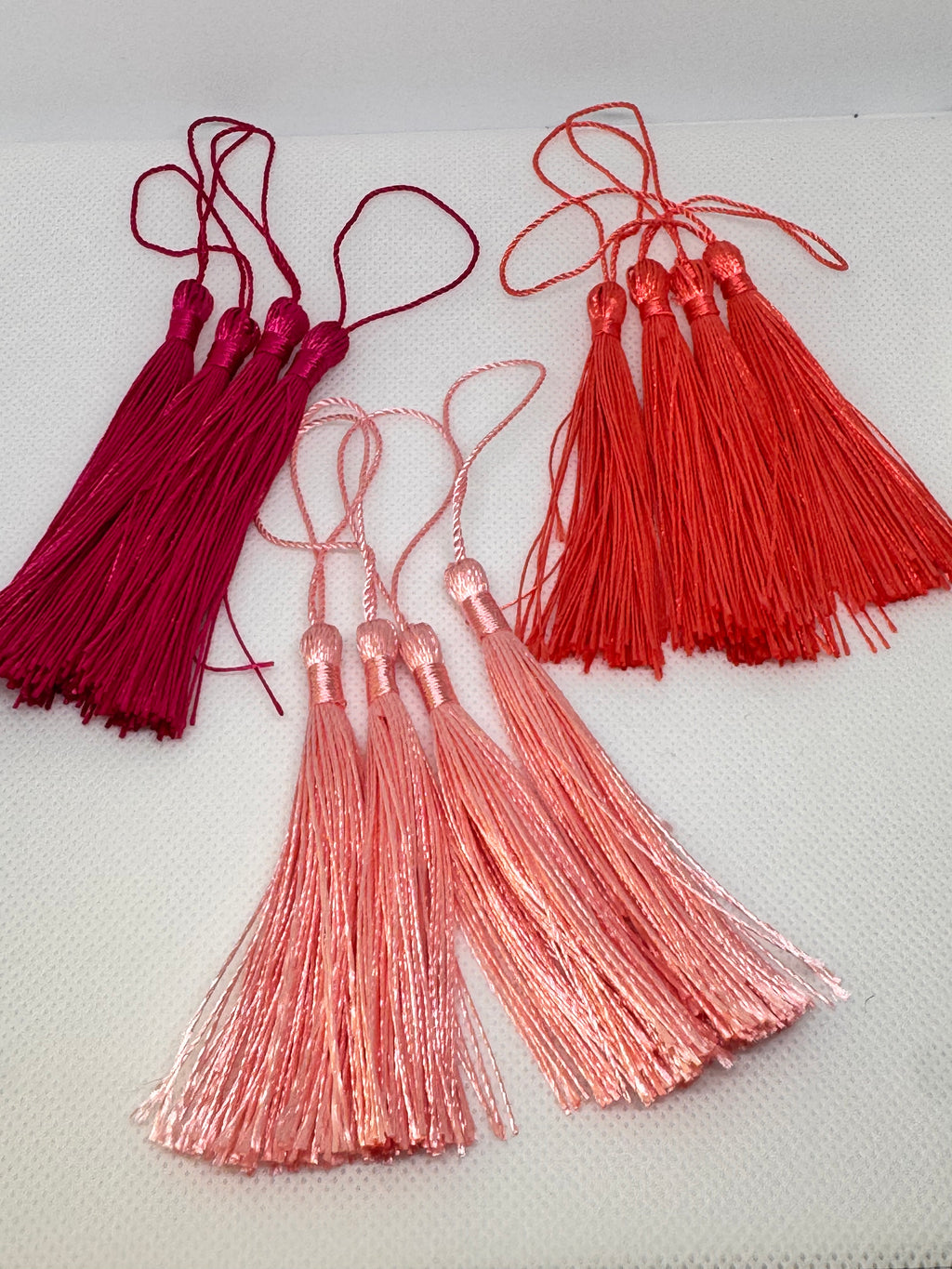 Tassels 12Pcs 5 Inch Silky Handmade Soft Craft Mini Tassels with Loops for Jewelry Making, DIY Projects, Bookmarks and other uses