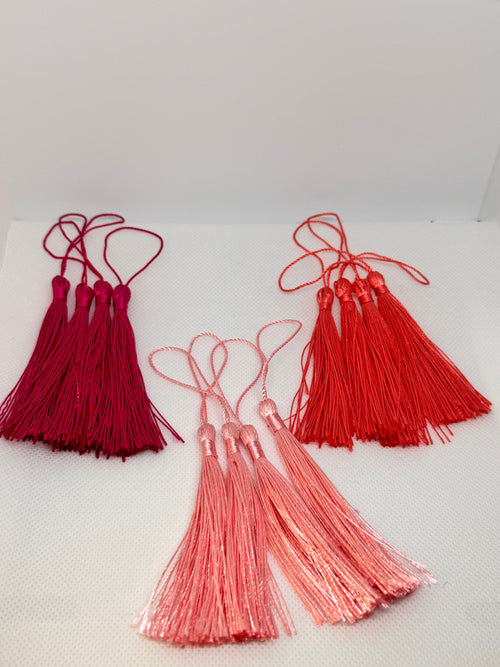Tassels 12Pcs 5 Inch Silky Handmade Soft Craft Mini Tassels with Loops for Jewelry Making, DIY Projects, Bookmarks and other uses