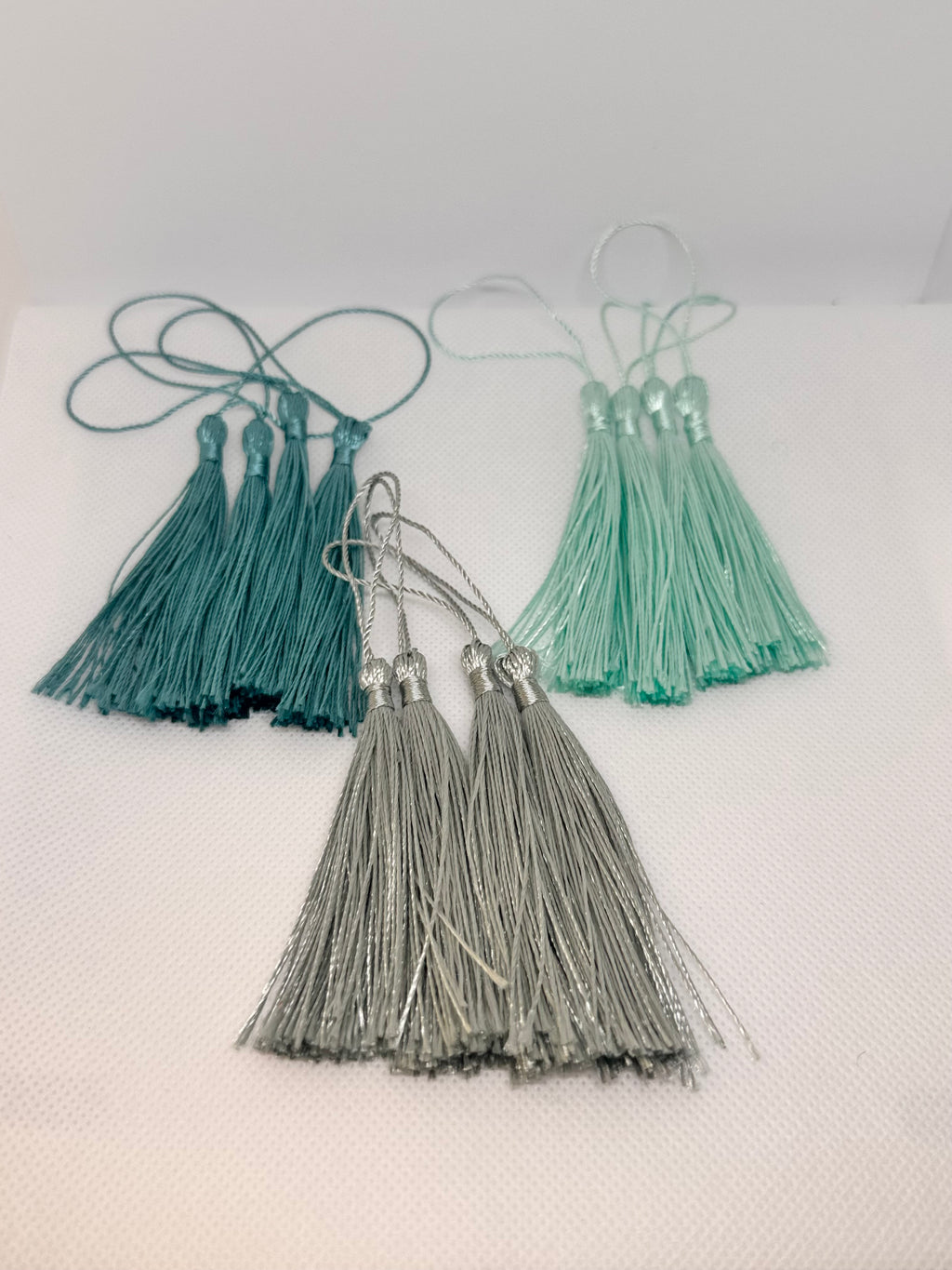 Tassels 12Pcs 5 Inch Silky Handmade Soft Craft Mini Tassels with Loops for Jewelry Making, DIY Projects, Bookmarks.