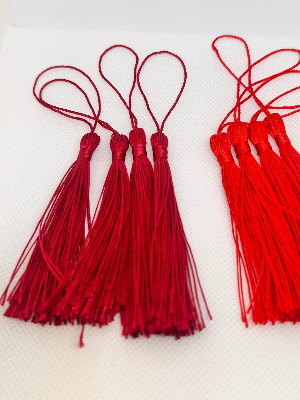 Tassels 8 Pcs 5 Inch Silky Handmade Soft Craft Mini Tassels with Loops for Jewelry Making, DIY Projects, Bookmarks and other uses