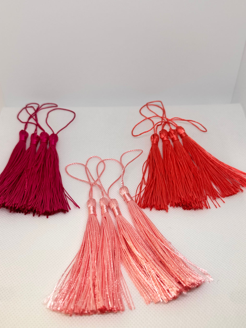 Tassels 12Pcs 5 Inch Silky Handmade Soft Craft Mini Tassels with Loops for Jewelry Making, DIY Projects, Bookmarks and other uses