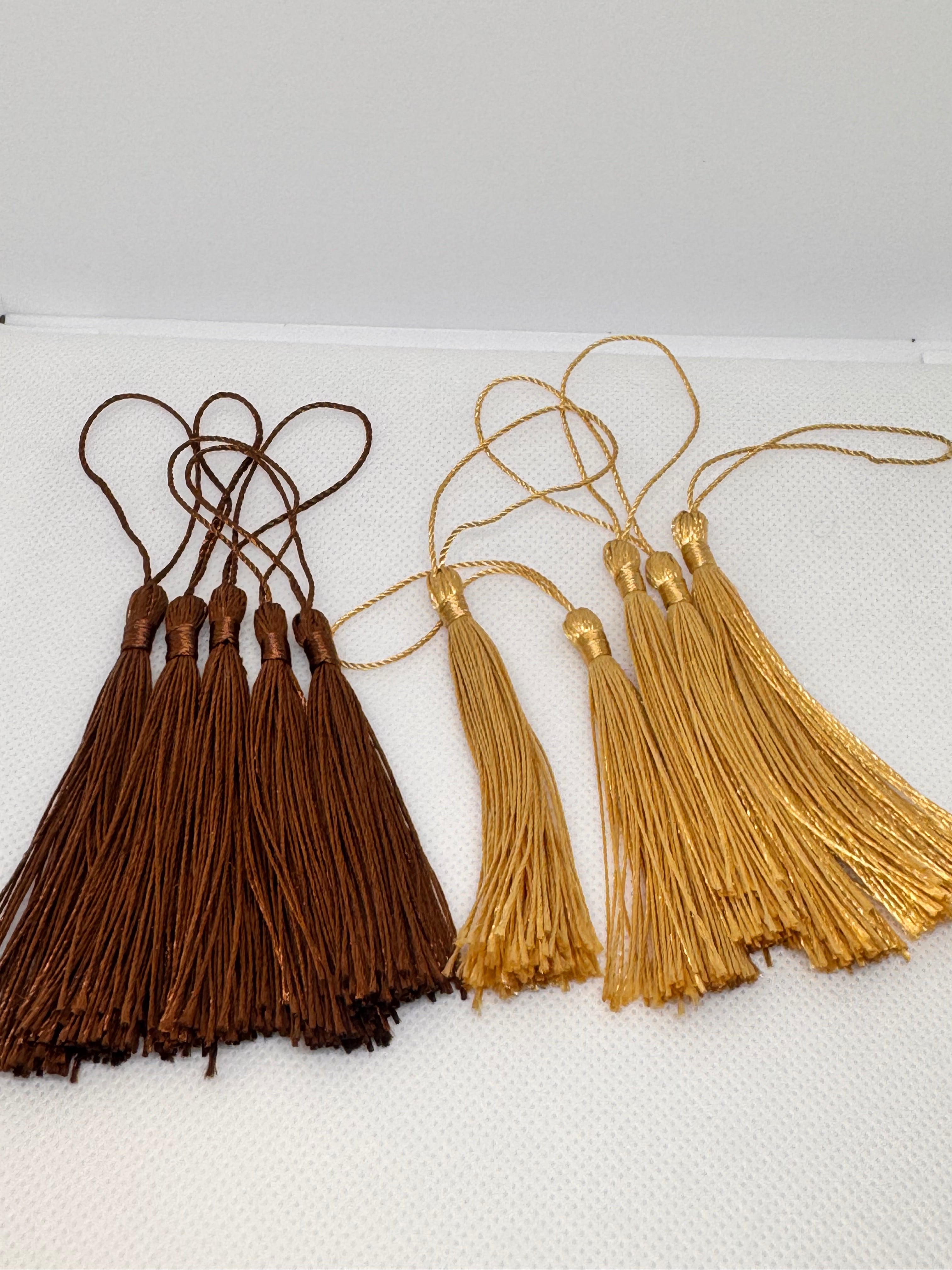 Tassels 8pcs, 5 Inch Silky Handmade Soft Craft Mini Tassels with Loops for Jewelry Making, DIY Projects, Bookmarks.