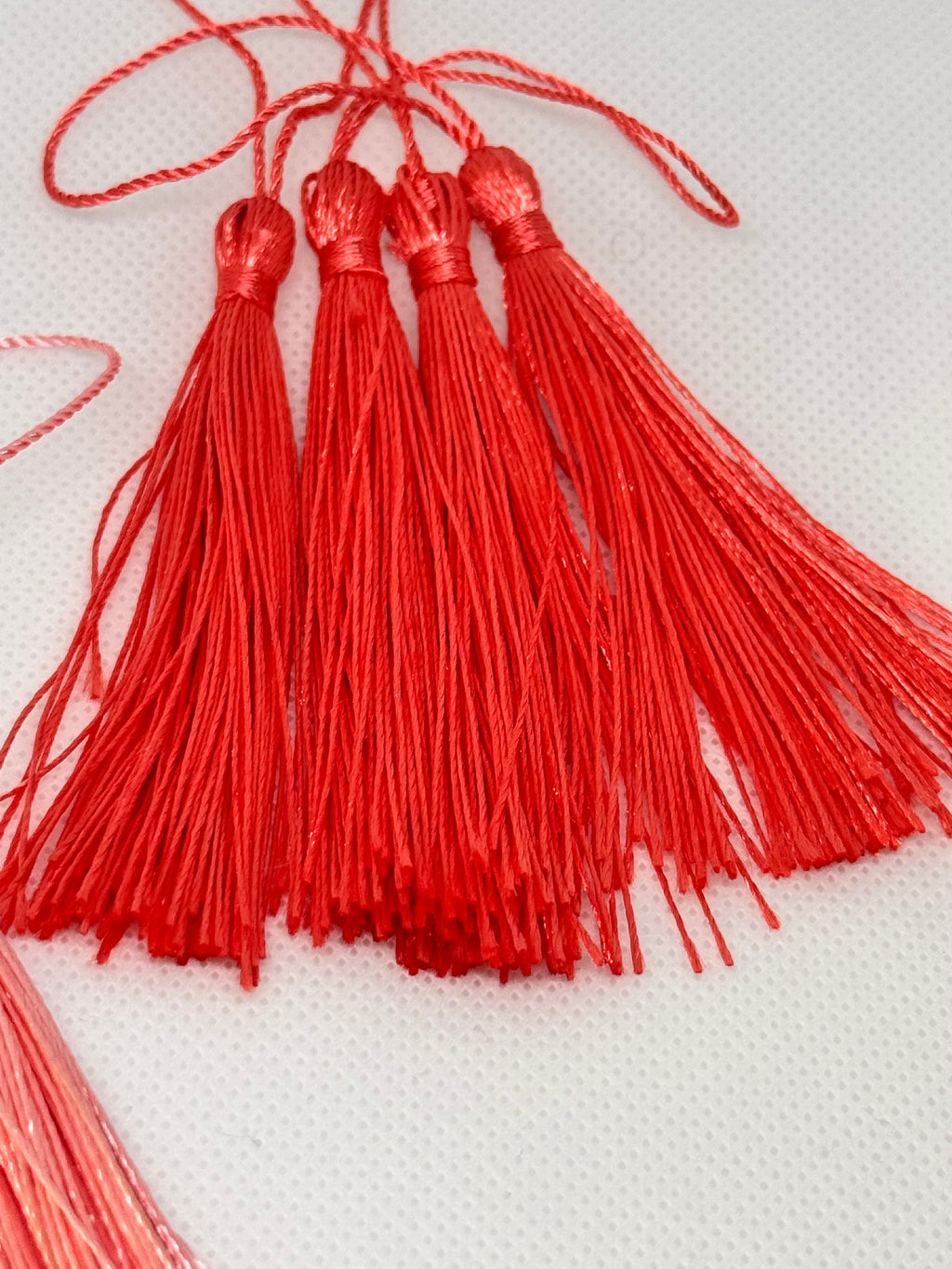 Tassels 12Pcs 5 Inch Silky Handmade Soft Craft Mini Tassels with Loops for Jewelry Making, DIY Projects, Bookmarks and other uses