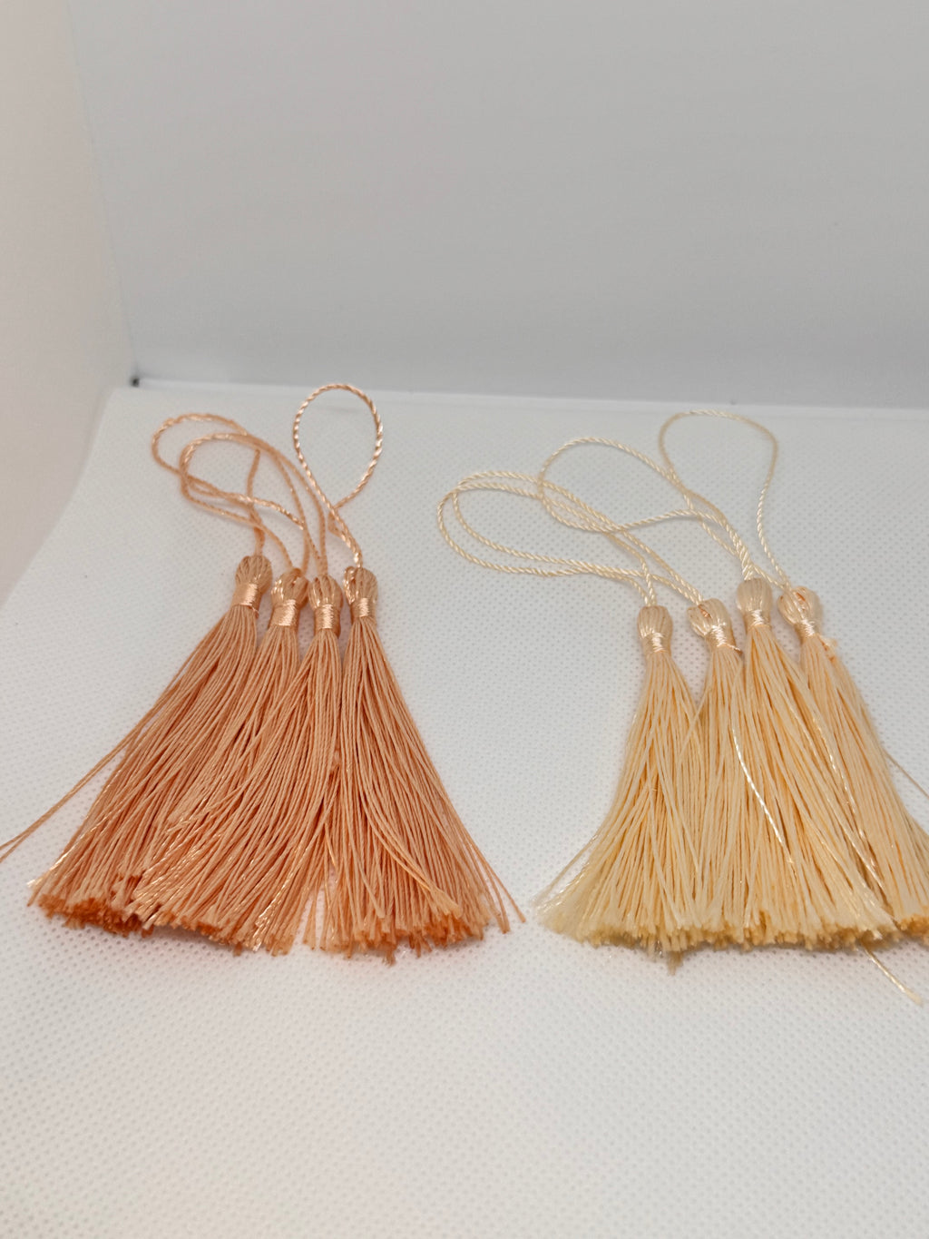 Tassels 8 Pcs 5 Inch Silky Handmade Soft Craft Mini Tassels with Loops for Jewelry Making, DIY Projects, Bookmarks. And other uses