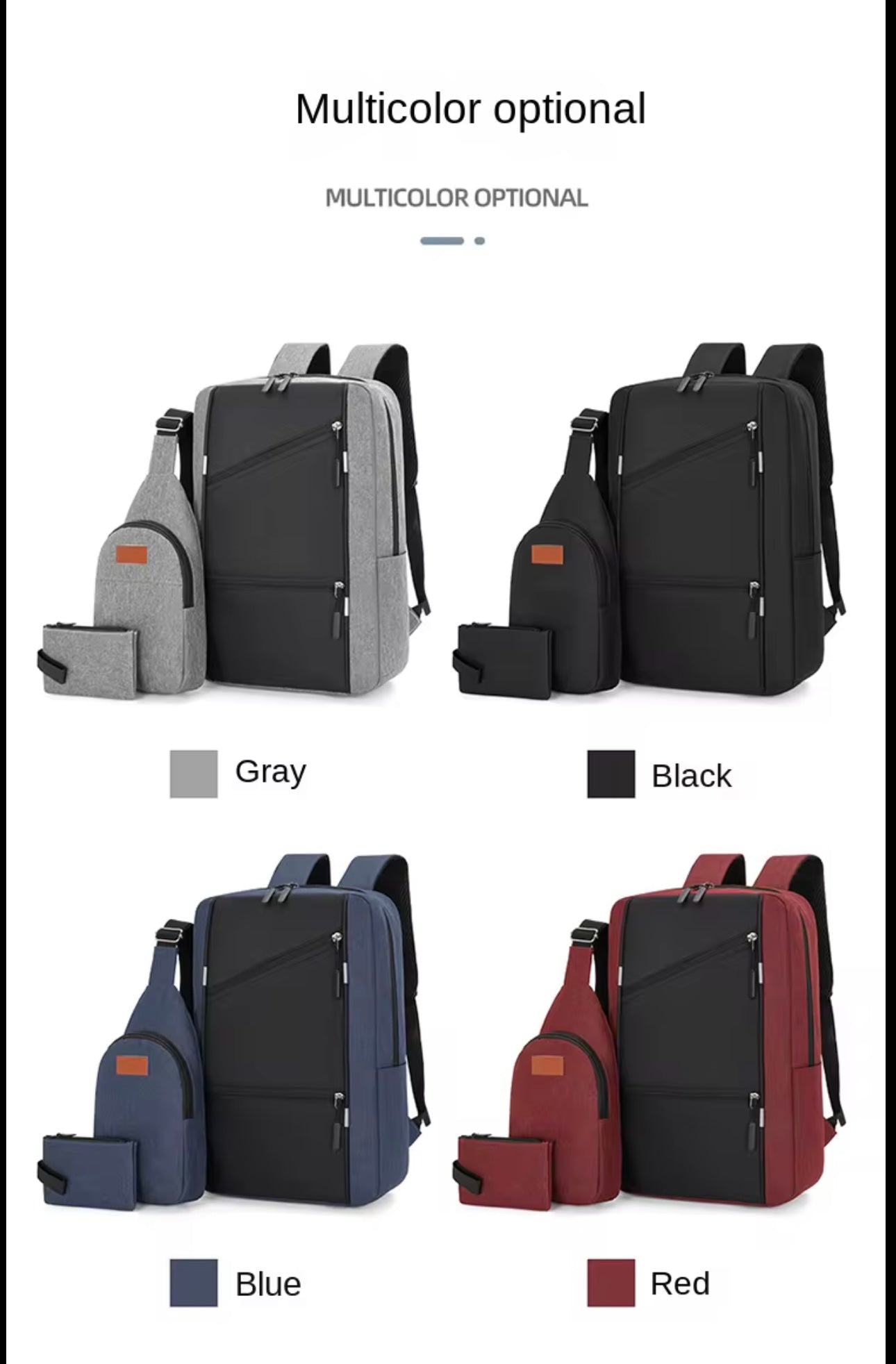 Laptop bag backpack 3pcs set